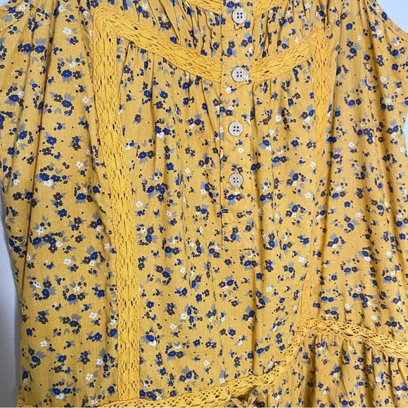 ✨NWT Gramicci Yellow Highland Floral Olivia Roisin Shift Dress Size Medium - Picture 7 of 12